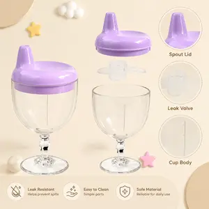 HOTMIR 5oz baby cup with lid, travel straw cup with easy to read scale, elegant glass design, baby drinking cup, baby bottle, party and holiday gifts