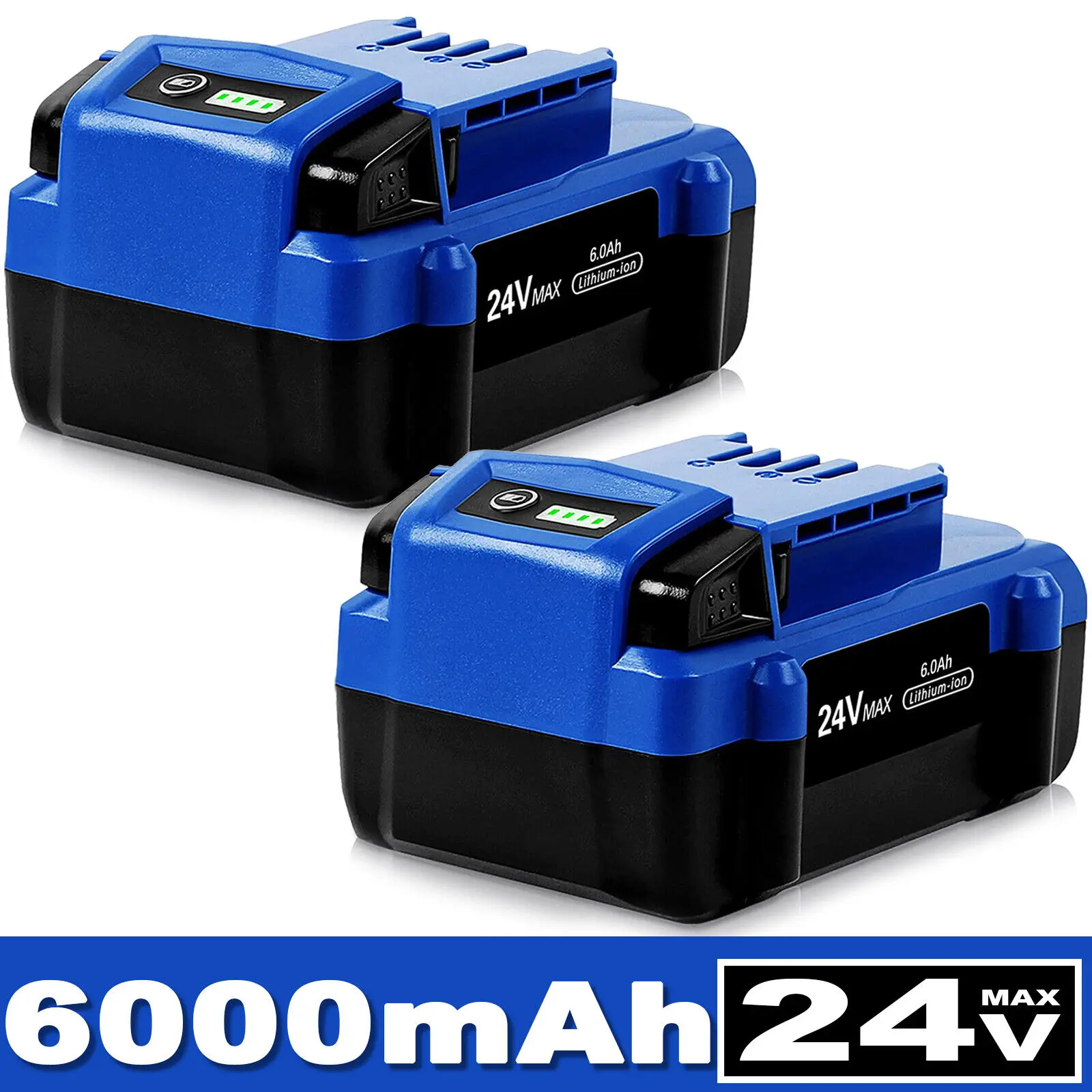 High-Quality 5 Ah/6 Ah 24V Max Lithium Ion Cordless Power Tool Battery, Compatible with 1051230 KB624-03 KB524-03 0673802 Models, Lithium Ion Battery, Power Tool Batteries