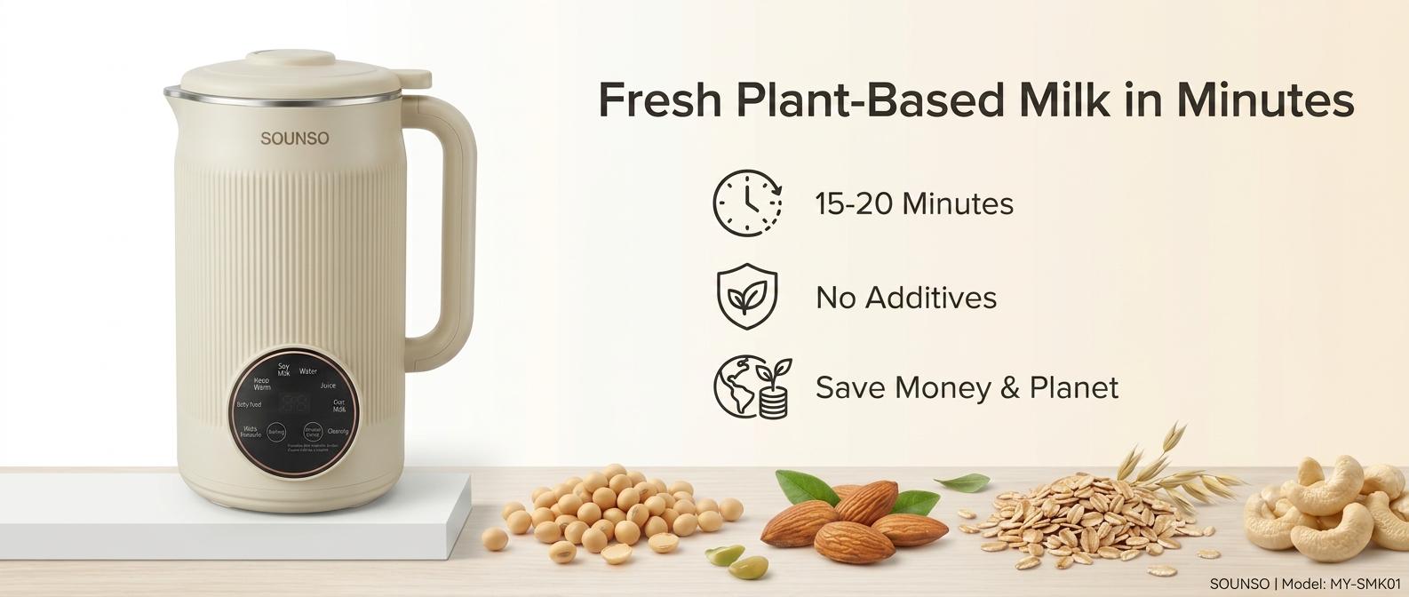 8-in-1 Plant Milk Maker, 40oz Large Capacity Nut Milk Maker for ...