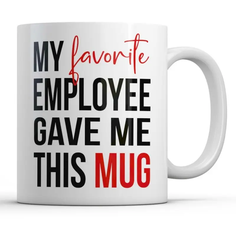 1pc 11oz Humorous Boss Ceramic Coffee Mug - C-Handle, Bold Text Design Print, 3.2 inch x 3.74 inch, Microwave Safe, Washable Drinkware, Ideal Office Gift for Supervisors (Christmas/Birthday)