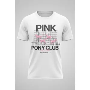 Pink Pony Club Graphic Tee - Retro Carousel Cotton Unisex | Everyday Customs Co