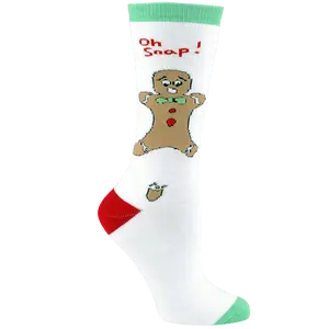 Unisex Adult - Oh Snap! Funny Gingerbread Man Christmas Socks