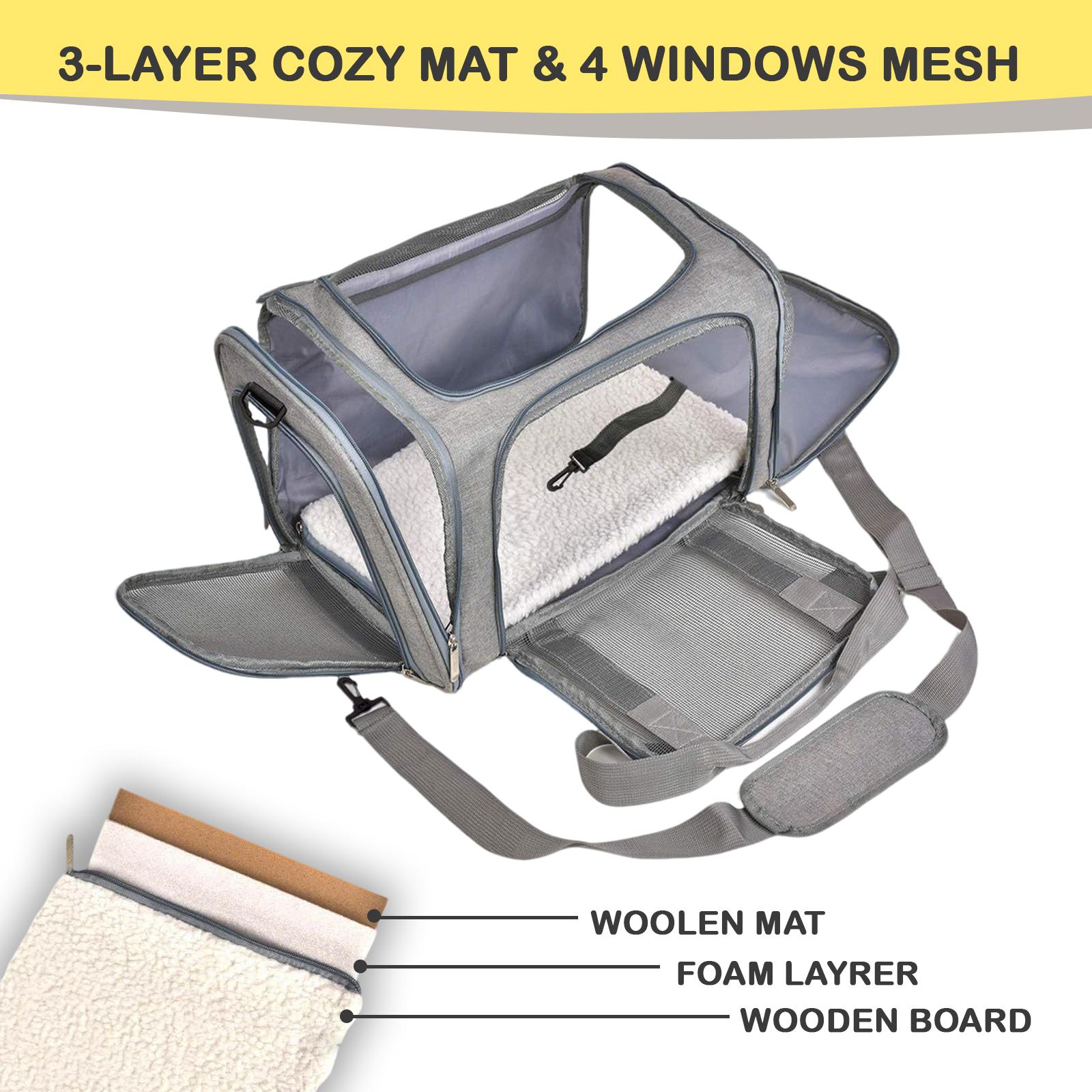 COZPAW Large Cat Carriers Dog Carrier Pet Carrier for Large Cats Dogs Puppies up to 25Lbs, Big Dog Carrier Soft Sided, Collapsible Travel Puppy Carrier - Large