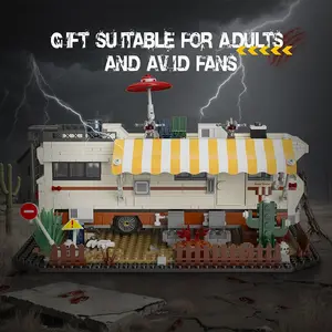 1054PCS Camper RV Stem Building Blocks Construction Vehicle Bricks Sets Apocalypse Van Ornaments Model Toys Boys Kids Adult Birthday Gifts