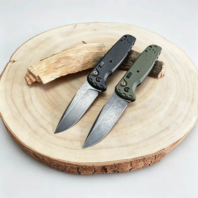 4300BK D2 Battlewash Blade foldingknife Pocket Knife with G10 Handle & Button Lock, High-End Survival Supplies for Camping & Hiking, Neck Knife Gift Set, Tactical Knives sohochic