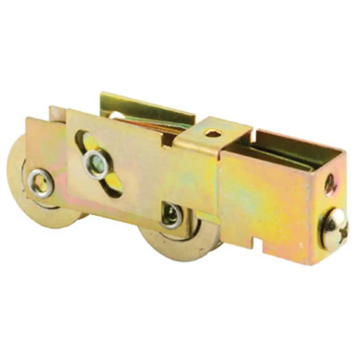 Prime Line 132603 Ball-Equipped Steel Tandem Roller Assembly for Sliding Patio Doors - 1.25x3.88x5.88 in, 0.36 lbs, Slide-Ready, Adjustable Housing Component with Collapsed Height Feature, 1.25 X 3.88 X 5.88 In