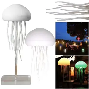 Jellyfish Lamp, Voice Control Jellyfish Lamp with Dancing Legs, RGB Gradient Jellyfish Bedside Lamp, Rechargeable Jellyfish Table Lamp with Touch Sensor, Christmas Gifts