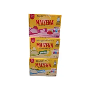 3 Cajas De Maizena de Sabores   Fresa,Vainilla y Banano 45g c/u
