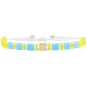 KELITCH Bracelet Colorful Tila Flat Beads Beaded Ajustable Friendship Bracelets Bangle Accessory