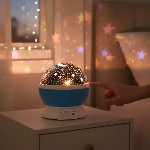 1PC Starry Night Light Projector, 360 ° Rotatable Light Fixture with 9 Color Modes, Featuring Moon And Stars - USB Powered, 1 Dreamy Starry Light - Illuminates Romantic Bedrooms, Adding Brilliance to
