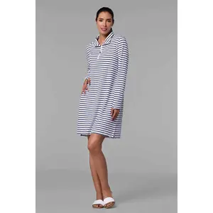 Women's Sarasota Quarter-Zip Dress | White/Navy Stripe