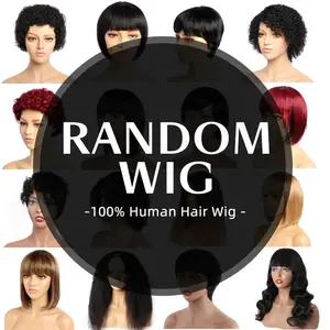 Msgem Hair Machine-Made Wig Real Human Hair Wig Clearance Stock Mixed Color Curvature No Custom Option If mind pls not buy #SummerVibes