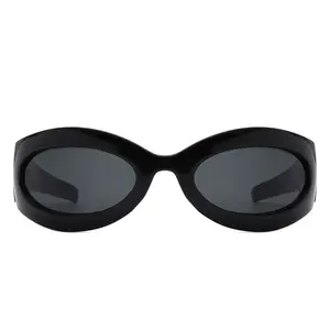 Oval Cat Eye Sunglasses For Women Men Luxury Punk Wrap Around Sun Glasses UV400 Unisex Sports Goggles HS1187-C1