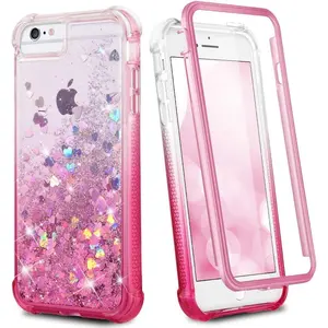 for  6 6s 7 8 Case,  SE 2022 Case, Glitter Full  Rugged with Built-in Screen Protector Shockproof Protective Girls Women Cover for  6/6s/7/8/SE 2020 & 2022 (Gradient )