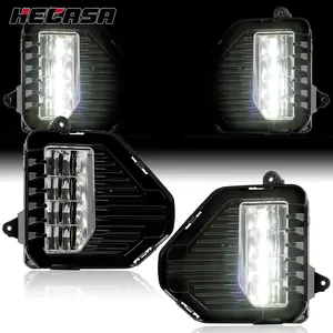 HECASA LED Fog Lights For GMC Sierra 1500 2019-2022 Set Pair Fog Lamps W/Bezels