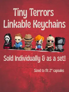 Tiny Terrors Linkable Keychains - 3d printed horror inspired 2 inch capsule sized