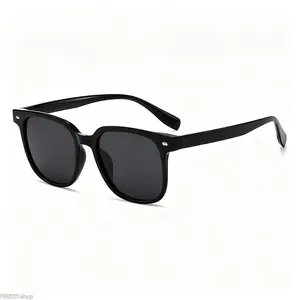 Classic Square Sunglasses for Men and Women - Tinted Lenses, Multi-Color, Everyday Streetwear, Lightweight Comfortable Frame, Black/Brown/White with Gold-Tone Accents for Outdoor Use