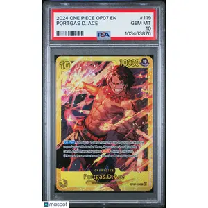 2024 ONE PIECE OP07-500 YEARS IN THE FUTURE #119 PORTGAS D. ACE PSA 10