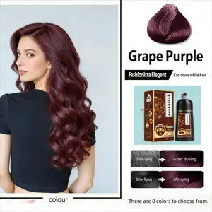 Natural Plant-Based Gentle Hair Dye Cream, Three-In-One Convenient Coloring, 500ML, Long-Lasting, Non-Damaging, Recyclable Packaging, Fragrance