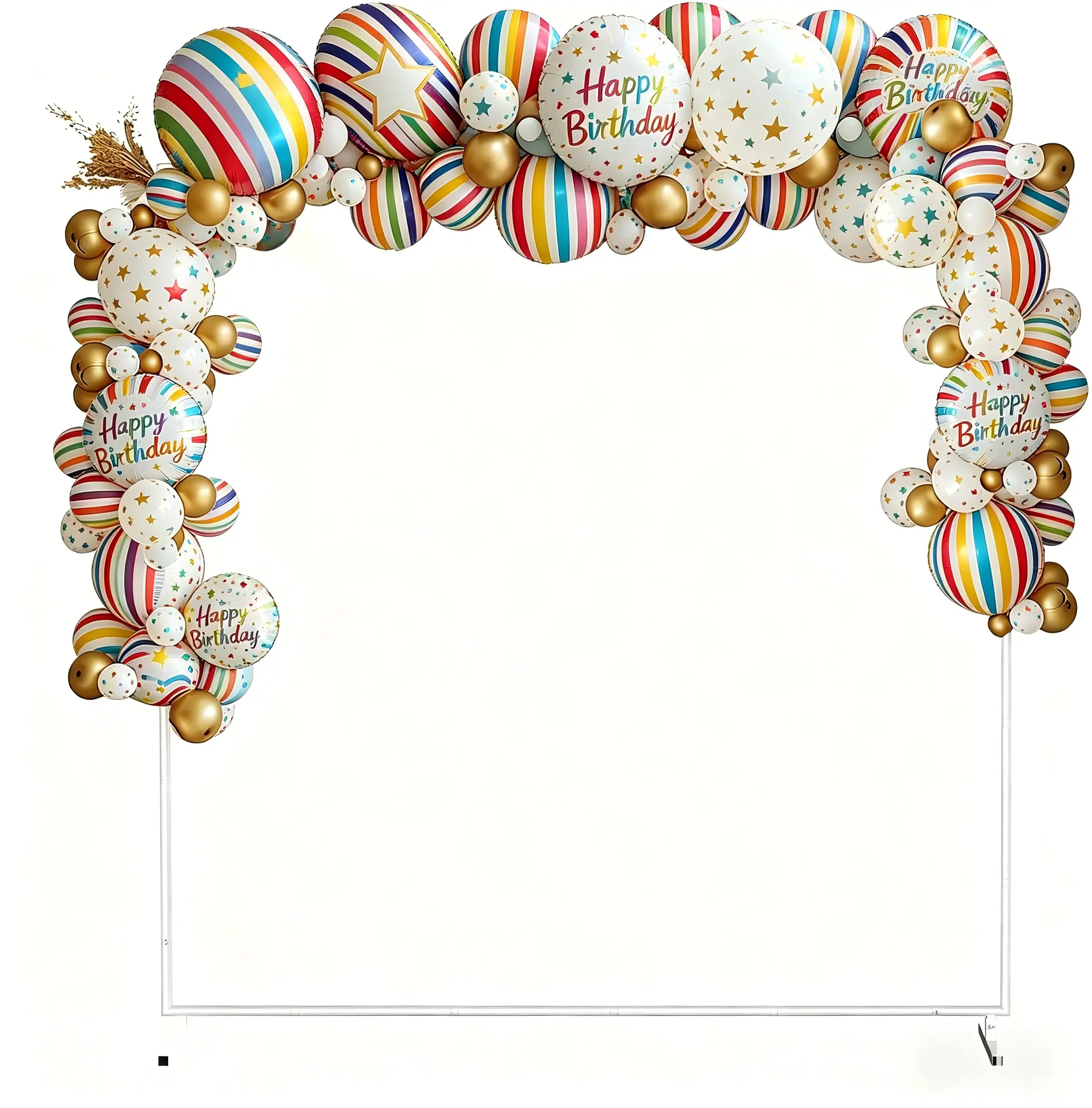 6.6x6.6 ft Heavy Duty Steel Backdrop Stand - Single Unit Square Arch Frame, Adjustable Backdrop Support for Wedding, Baby Shower, Birthday Decor (Heavy Loads Support)