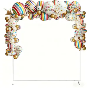 6.6x6.6FT Square Backdrop Stand, Heavy Duty Metal Wedding Arch Frame, Adjustable Garden Arbor Balloon Arch Stand For Wedding Ceremony, Birthday Party, Baby Shower, Bridal Shower Event Photo Booth Decoration