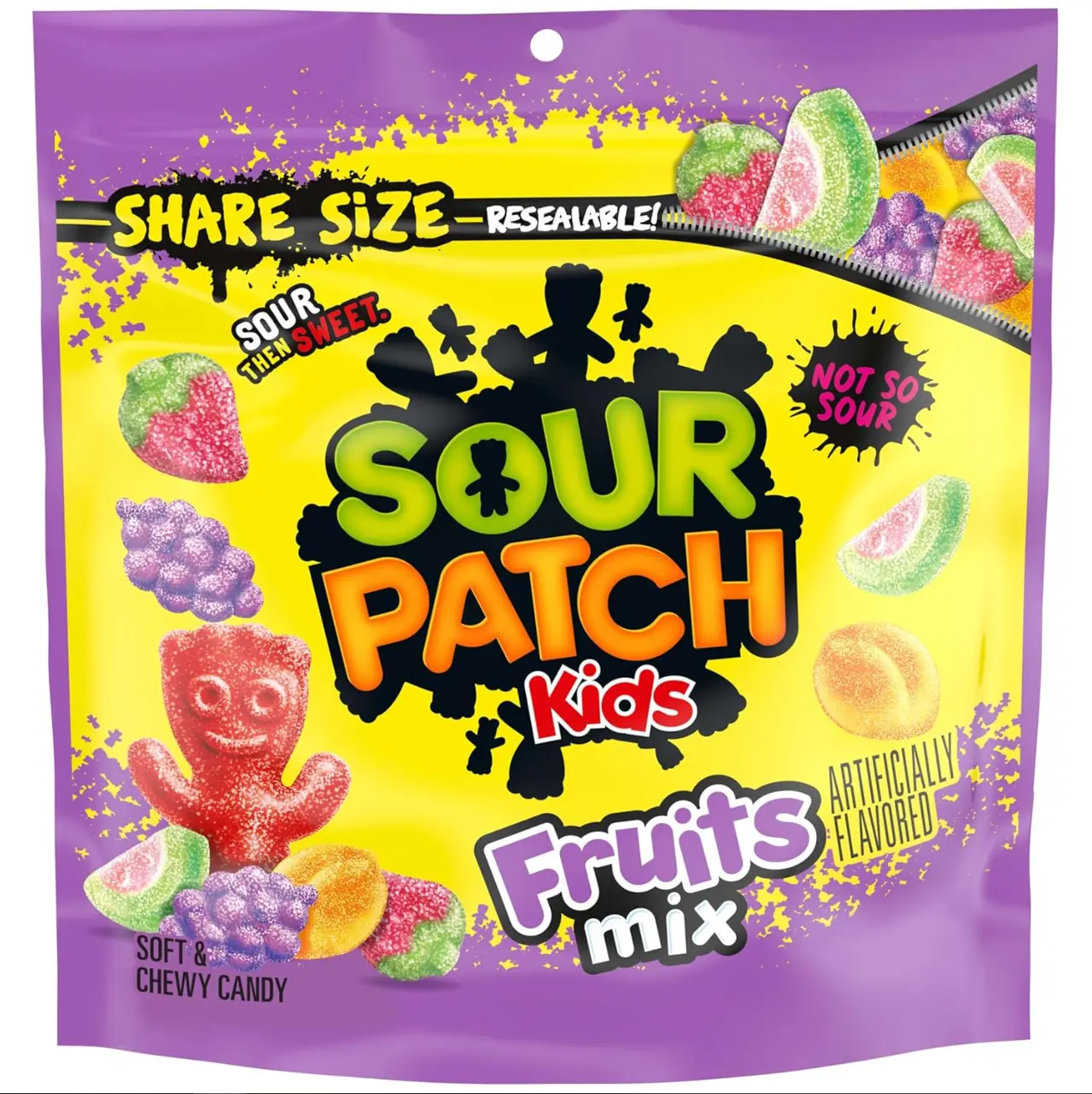 Sour Patch Kids Fruits Mix Soft & Chewy Gummy Candy, Share Size, 11.03 oz