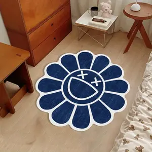 Creative Flower Pattern Rug, Non-slip Washable Floor Mat, Soft Plush Carpet for Living Room, Bedroom, Entrance Door, Home Decoration, Decorative Area Rug