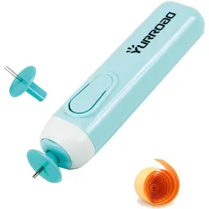 2 in 1 Electric Quilling Pen, Dual Head Paper Quilling Tool for 1.5mm-10mm (1/16" to 3/8") Paper Strips, Electric Slotted Rolling Tool for Faster, Easier Coil Making - Blue