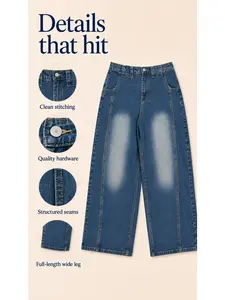 Y2K Aesthetic Baggy Jeans - Vintage Streetwear Wide Leg Denim | Retro Mid-Low Waist Loose Pants | 2026 Spring Fashion Daily Outfits