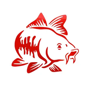 1 Piece Carp Fishing Theme Car Sticker, High Adhesive Vinyl Waterproof Sunproof Decal, Kayak Truck Boat Universal Body Decoration