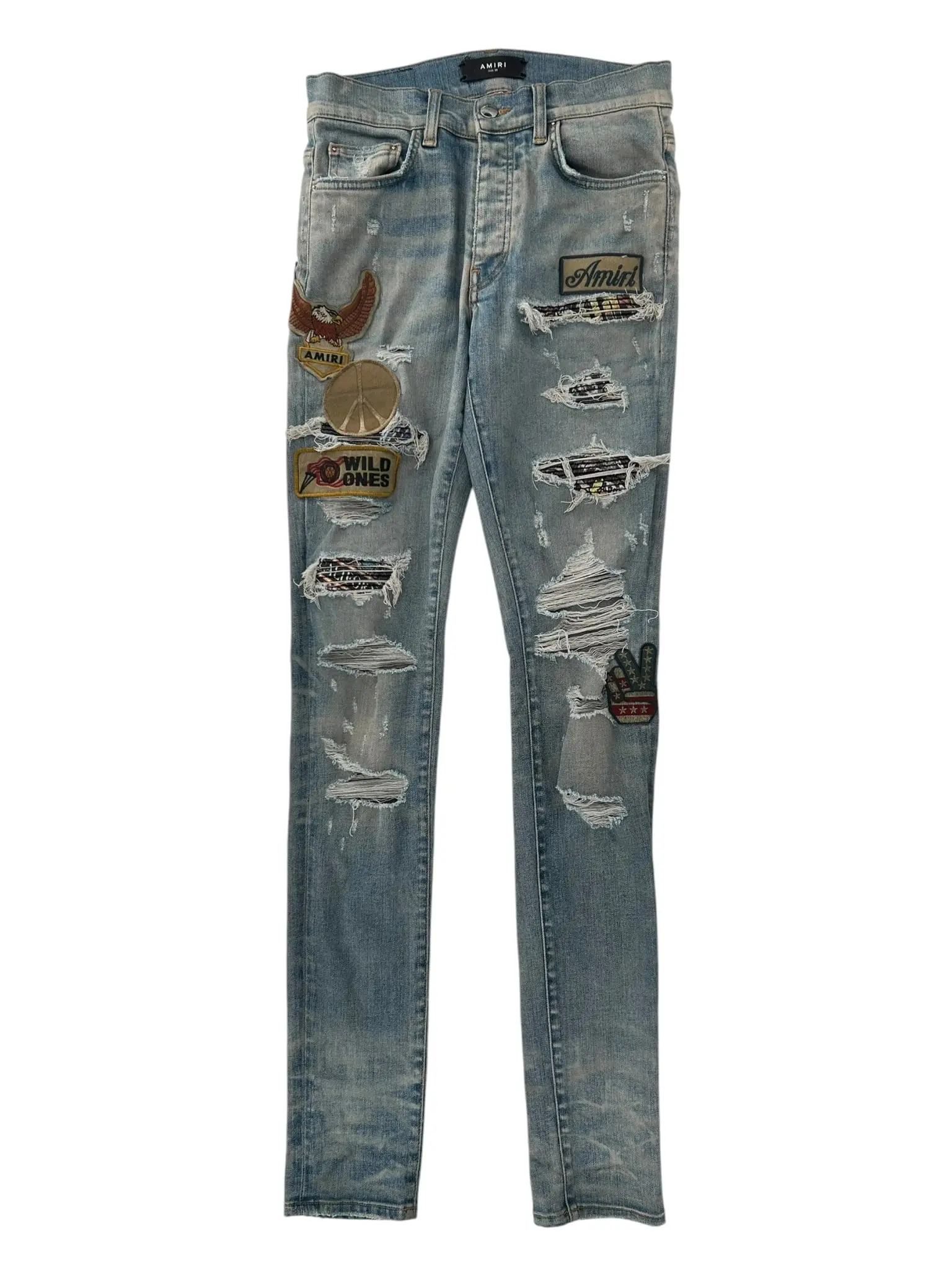 Amiri MX1 Multi Patched Denim Blue