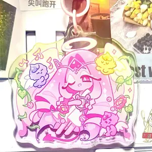 ‌Game Cookie Run Kingdom‌ Eternal Sugar Cookie Cosplay Keychain Cartoon Acrylic Backpack Pendant Keyring Jewelry Decoration