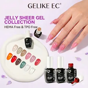 Gelike Ec HEMA-Free Jelly Gel Nail Polish Set- Easy to Use, Quick Soak-Off for Natural/Acrylic Nails - for Beginners DIY Manicure Art at Home