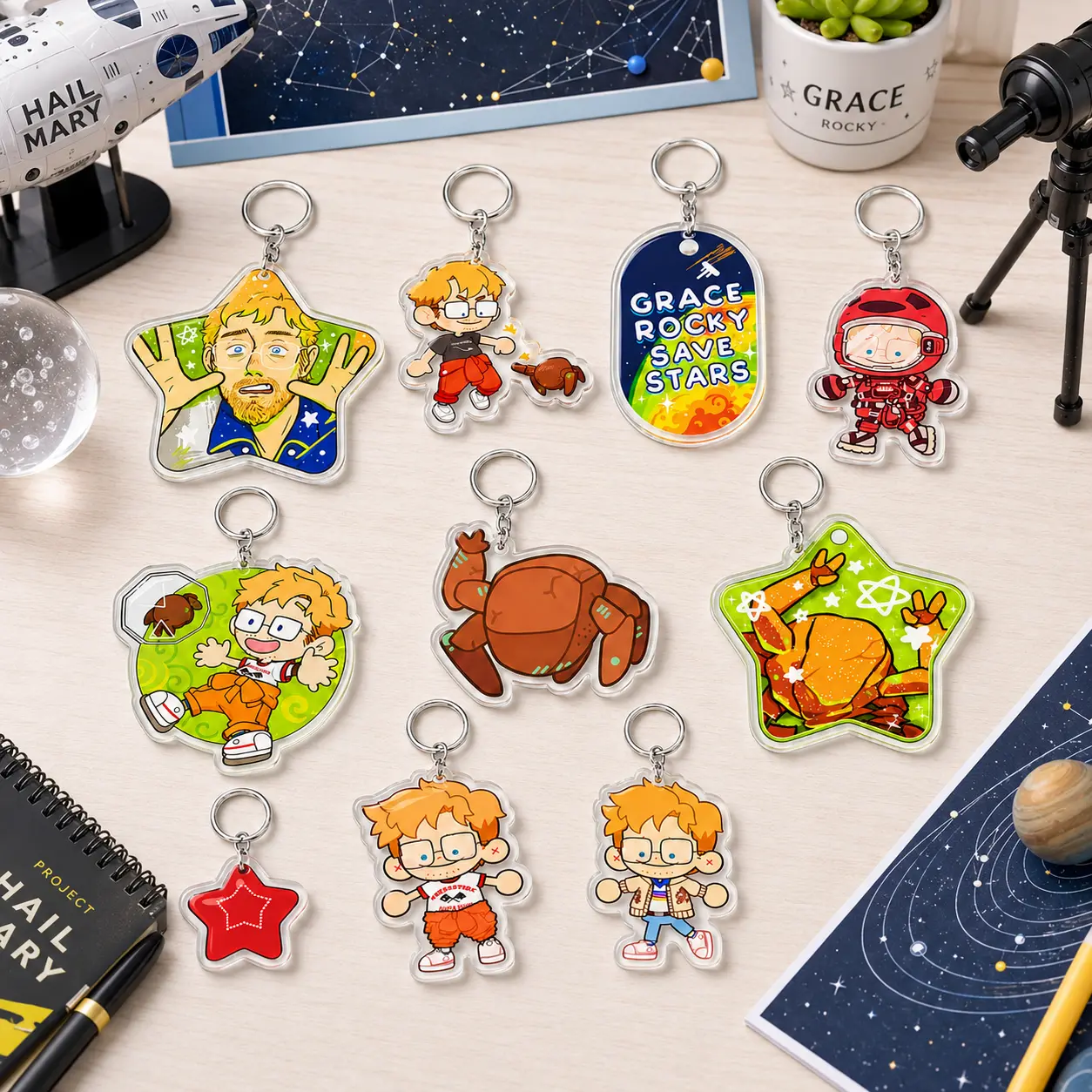 Project Hail Mary Keychains and Charms