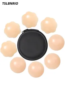 6 Pairs Reusable Silicone Seamless Nipple Covers, Invisible Breast Covers for Dresses, Weddings, and Sports, Washable Adhesive Wireless Bralette for Women Underwear