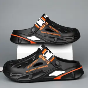 Men's Lightweight Comfortable Clog Shoes - Breathable Garden Footwear with Tactical Buckle, Non-Slip Platform Slides for Beach, Outdoor Use, Shoe