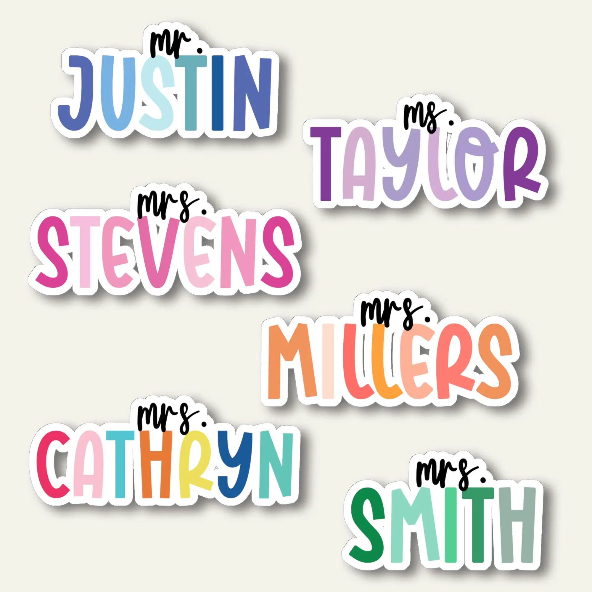Custom Teacher Name Sticker, Personalized Vinyl Teacher Sticker, Waterproof Laptop Sticker, Water Bottle Decal, Teacher Appreciation Gift, Back to School