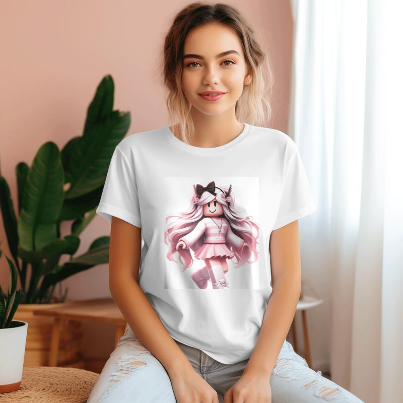 T-Shirt Unisex Sanrio Roblox Outfits A Oink Roblox Girl Sleeve Big Unisex Women Short Novelty Shirts Event Gift For Men