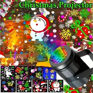 LED Christmas Projector Lights 5V/1A USB Powered for Home & Car Use Dynamic Stage Projector for Holiday Party Atmosphere, Christmas Decorative Light Stage Lighting Effect, Led Lights Projector Waterproof for Christmas Decorations