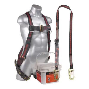 K Strong Bucket Kit Elite 5-Point Full Body Harness, Dorsal D-ring, TB Legs, 6' Shock Absorbing Lanyard w/ Snap Hooks (M-L) UFK23110(M-L)