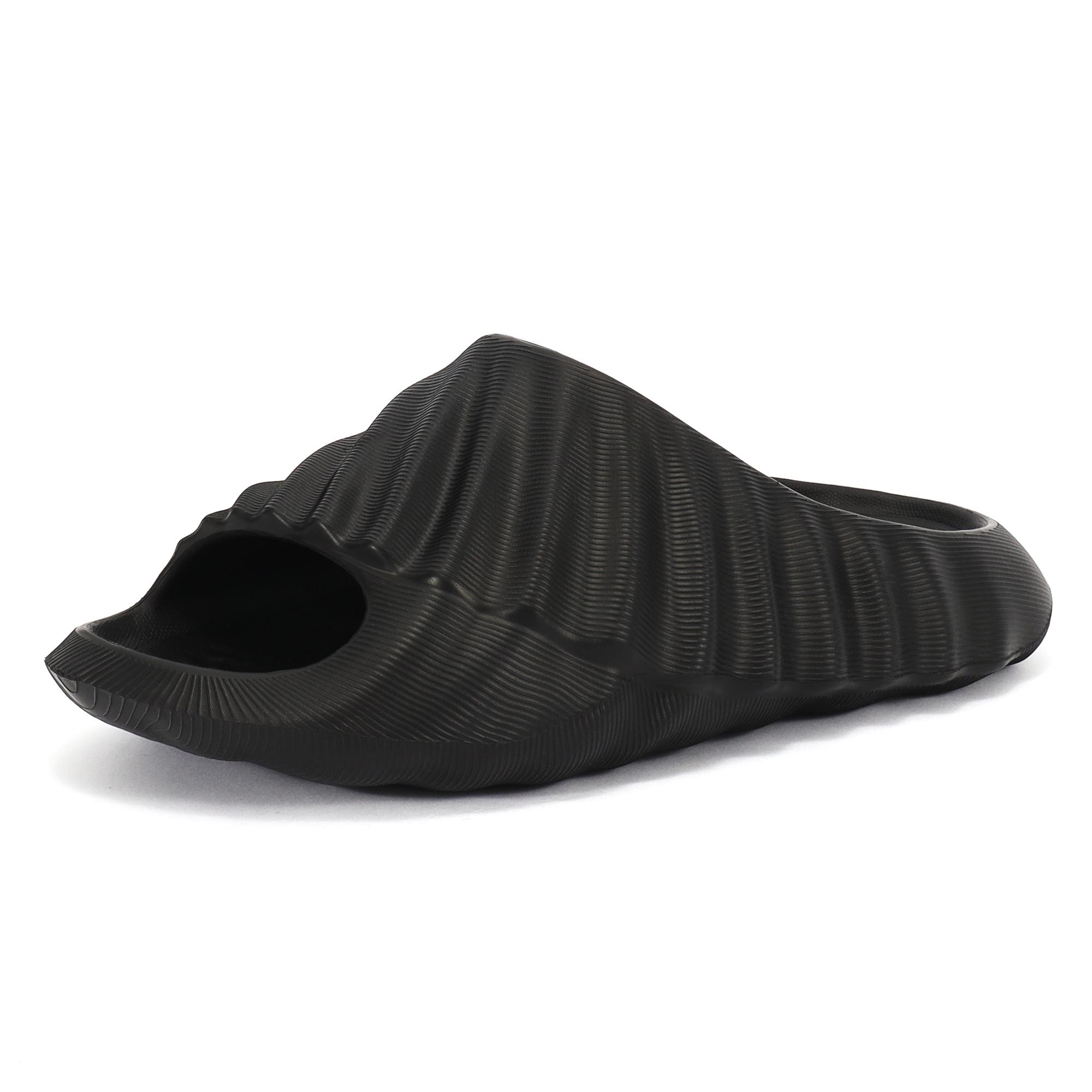 Men’s Thick-Sole Cloud Cushion Recovery Slides Non-Slip Massage Footbed Slippers for Indoor, Outdoor Gym Use