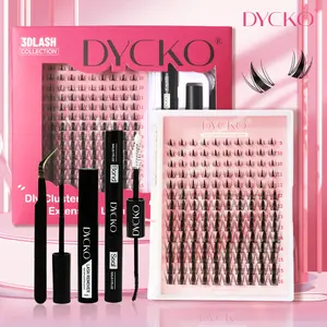 Anime Eyelash Extension Kit Dycko Fairy Cluster Lashes 9-16mm, Ultra-Thin D Curl, Includes Glue Remover Tweezers, DIY Eyelash Extensions, DIY Home Use Gift Set