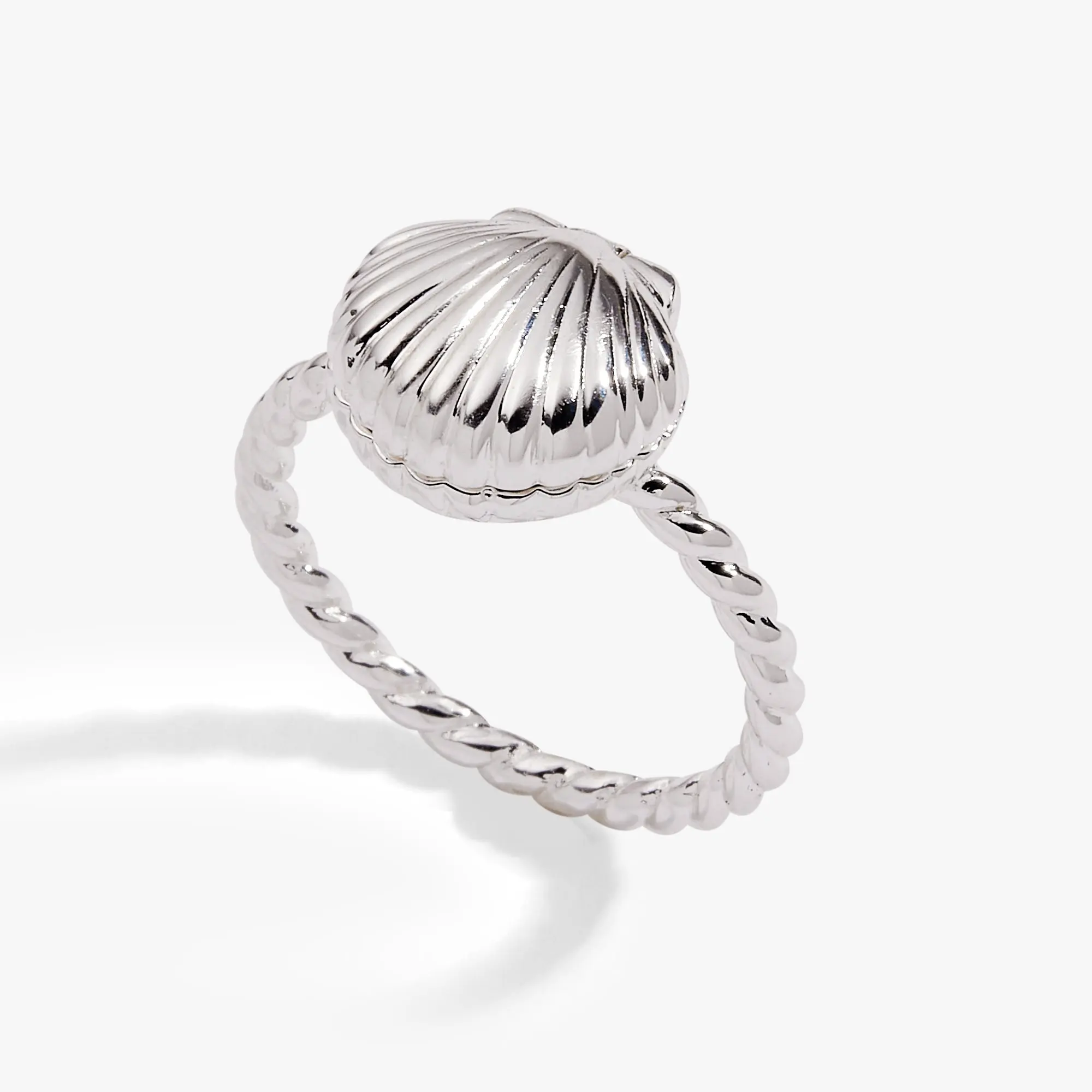 Seashell Locket Ring | Salt + Sea Pearl Message Ring in Silver