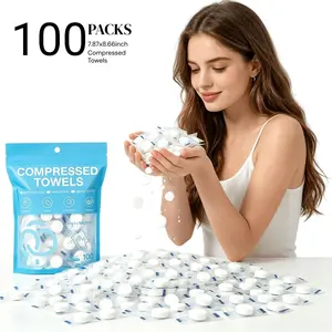 Compressed Towels 100/200 PCS Mini Tablets Disposable Portable Face Towels Coin Tissue Eco-Friendly for Travel, Camping, Hiking, Sport, Beauty, Home Hand Cloths, Outdoor Activities