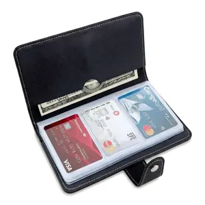 Credit Card Holder, Leather Business Card Organizer with 96 Card Slots Prevents Loss & Damage for Important Documents