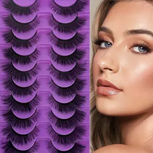 8D Luxurious  Multi-Layered Faux Mink Lashes - Natural Voluminous Curl, Wispy Flared Design , Reusable False Lashes for Daily & Glam Looks