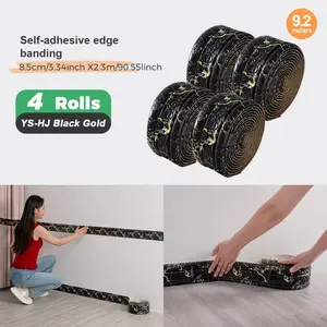 Vintage European Self-Adhesive Waist Line 3D Texture Vinyl Edge Trim Wallpaper, Durable Fashion Design, Perfect for Home Decoration