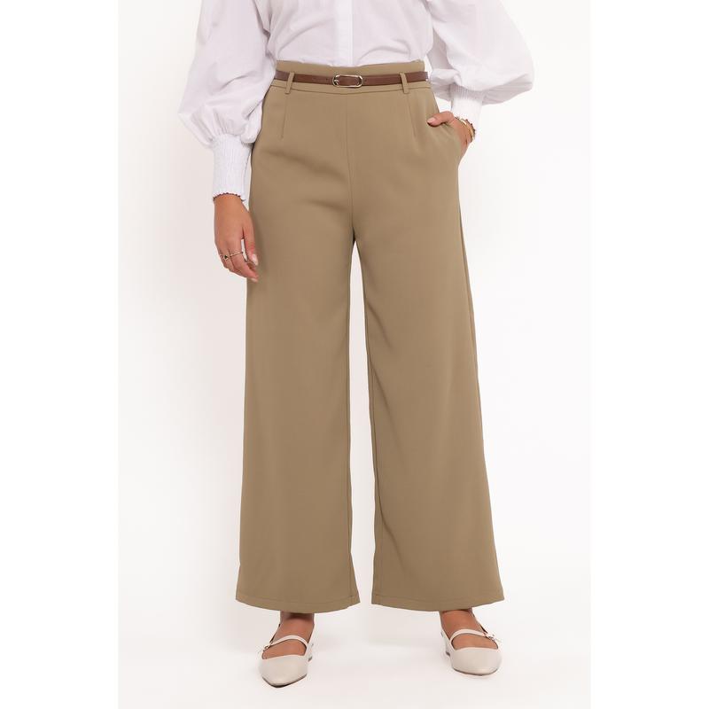 Ceres Belted Wide Leg Pant - Olive