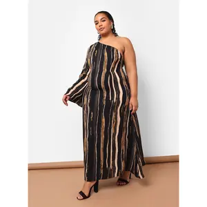 Esperanza Stripe Print Maxi Kaftan Dress
