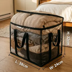 [Free Shipping ]Large Clear Thick Plastic Storage Box with Hinged Lid,Heavy-Duty Durable High Capacity Organizer, Perfect for Home, Camping, Travel, Attic and Moving